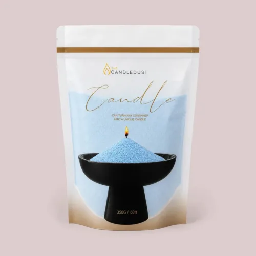 Sky blue  lõhnatu puuderküünal 350g