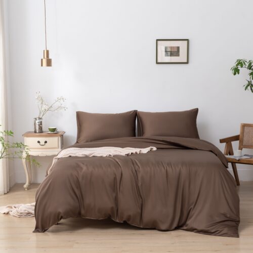 Eenpersoons Beddengoedset - Coffee Brown