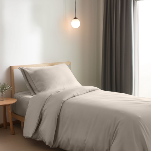 Eenpersoons Beddengoedset Xl - Soft Taupe